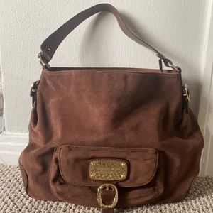 Michael Kors brown suede hobo. Carried once…..